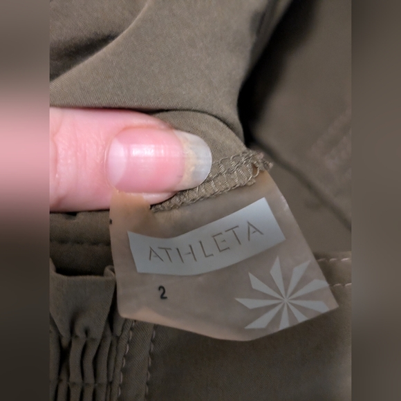 Athleta Elegant Olive Green Halter Dress - Picture 5 of 5